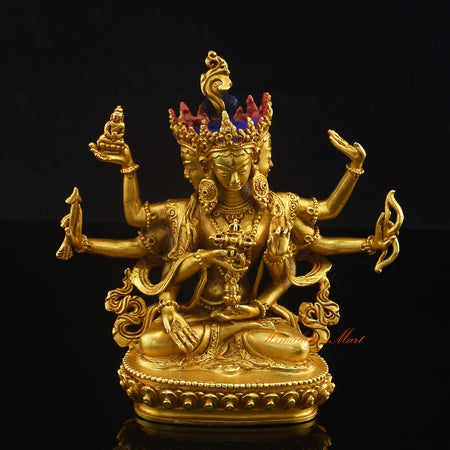 Namgyalma Buddha Statue in gold plated copper, handcrafted in Patan, Nepal
