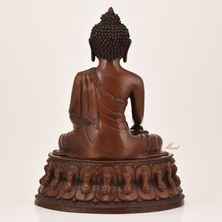 Online Buddha Statue – Back view of handcrafted Shakyamuni Buddha, symbol of enlightenment