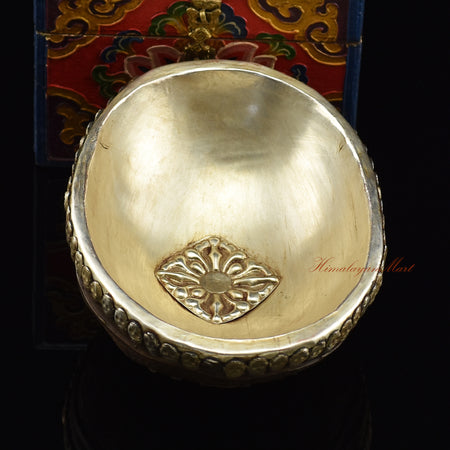 Back view of the Panjarnata Mahakala Resin Kapala showing the rear detailing and resin construction