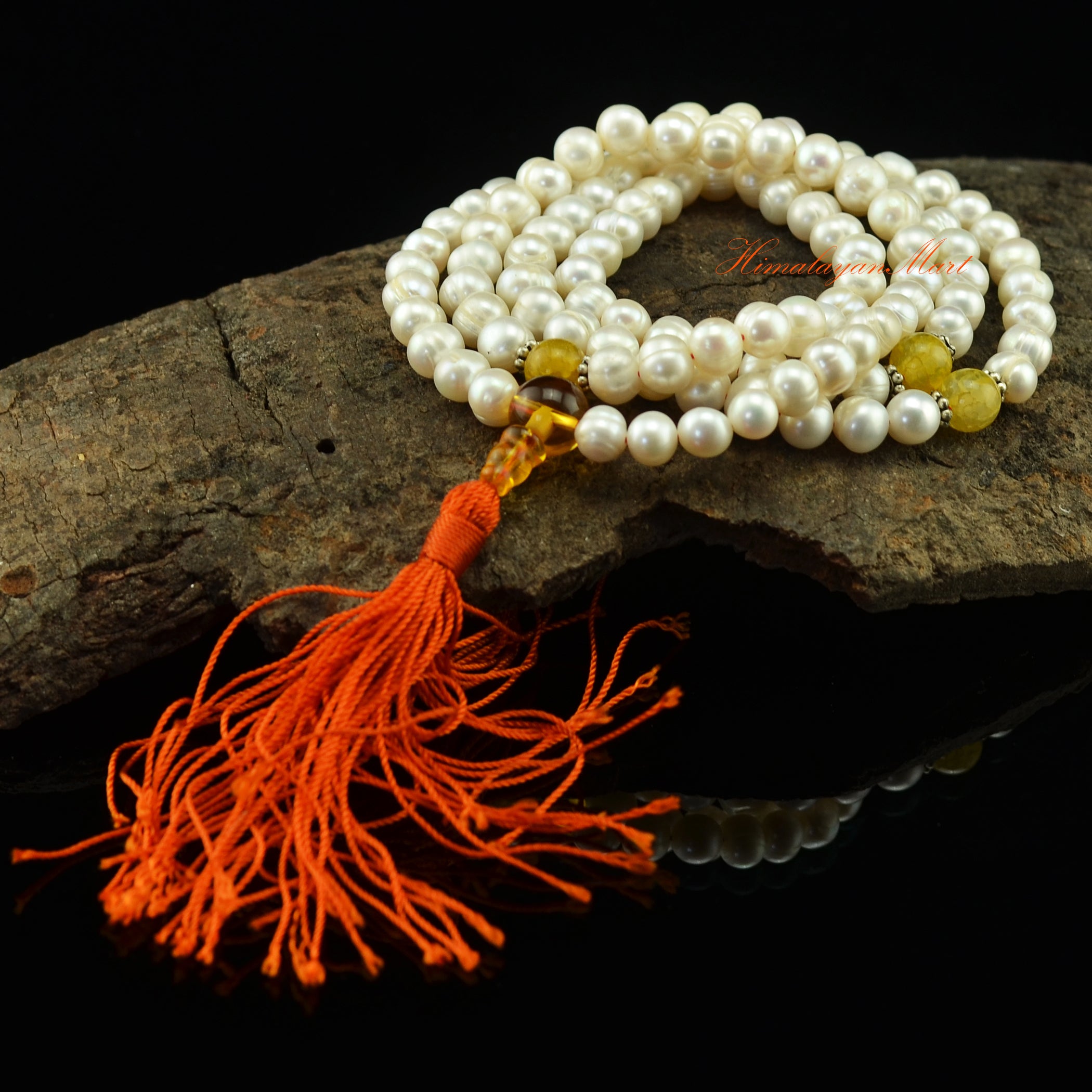 Real Pearl 108 Beads Meditation Prayer Japa Mala