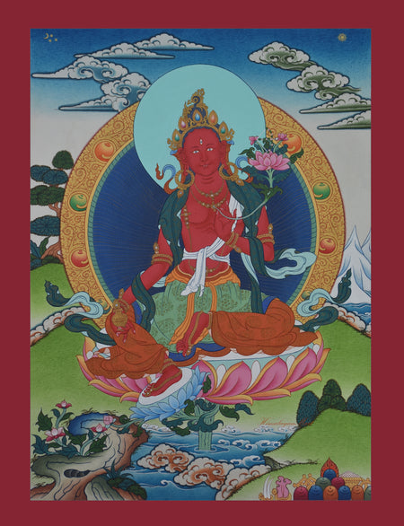 Red Tara Thangka Painting | Red Tara The Wish Fulfilling Tara