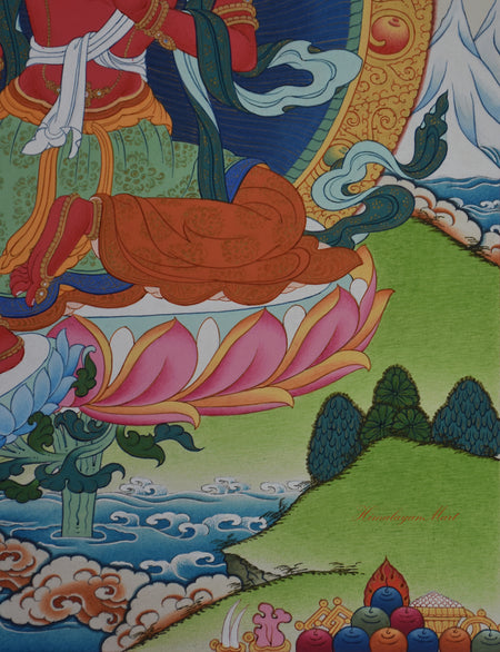 Red Tara Thangka Painting for Shrine Altar Monastery