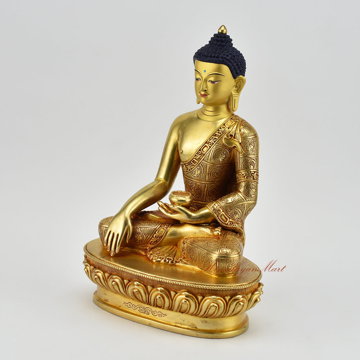 Sacred Shakyamuni Buddha Statue left side view for shrine and mindful living décor