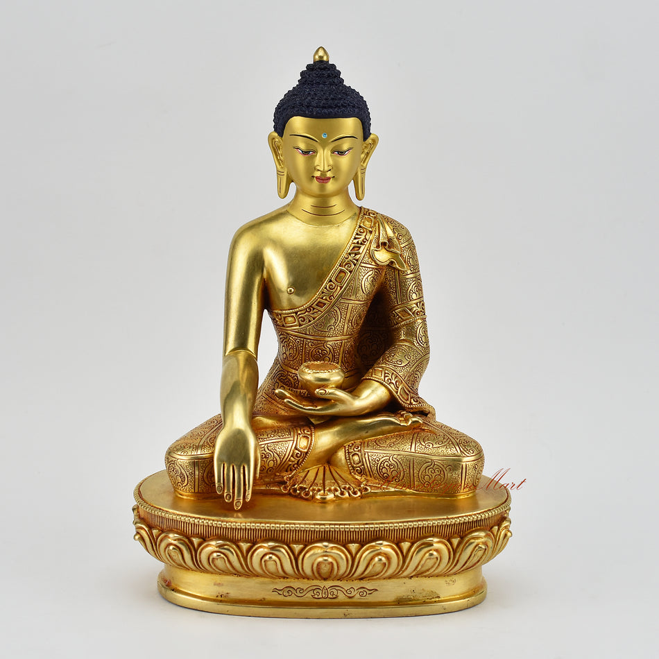Sacred Shakyamuni Buddha Statue for meditation and mindful living spaces placed on altar