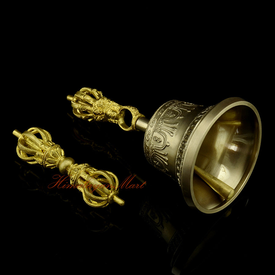 Sacred Vajra Bell Set, right side view showing craftsmanship detail