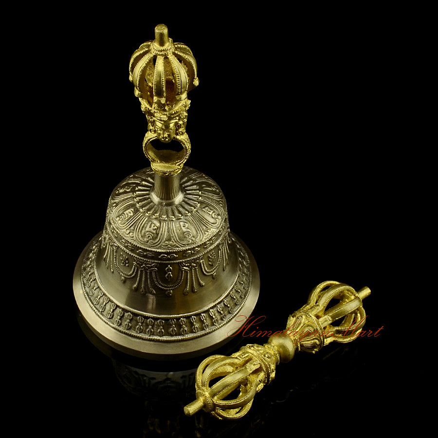Sacred Vajra Bell Set, side profile view