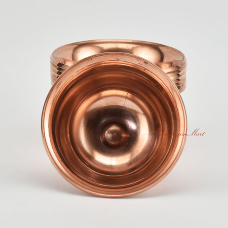 Inner surface of Seven Water Offering Bowl Set showing smooth copper finish for water offerings