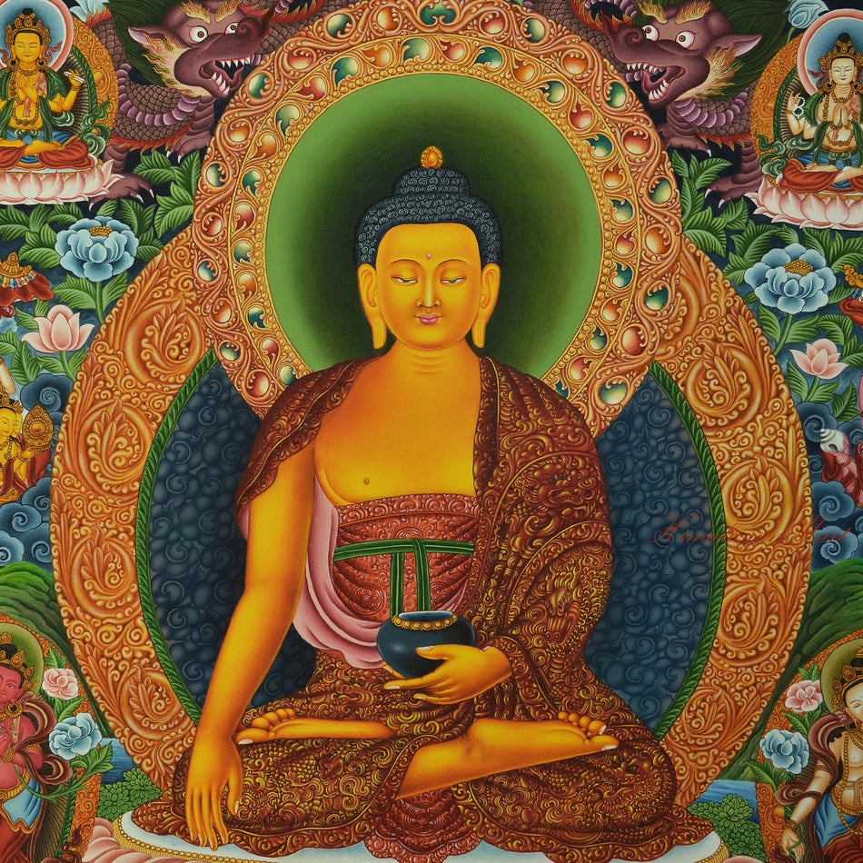 Shakyamuni Buddha Thangka for Meditation Practice