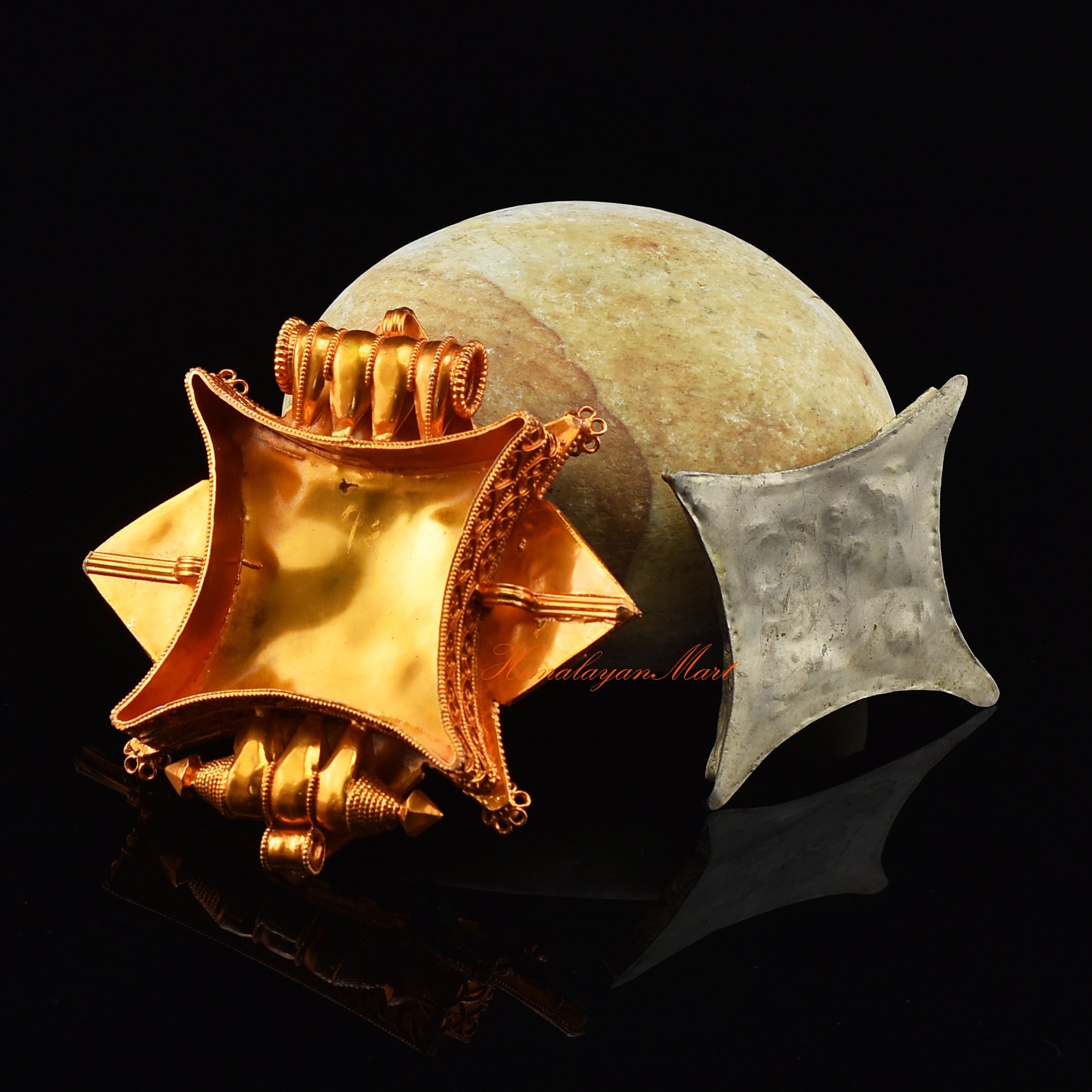 Opened Spiritual Prayer Box Jewelry revealing interior compartment for mantras, relics, or protective scrolls.