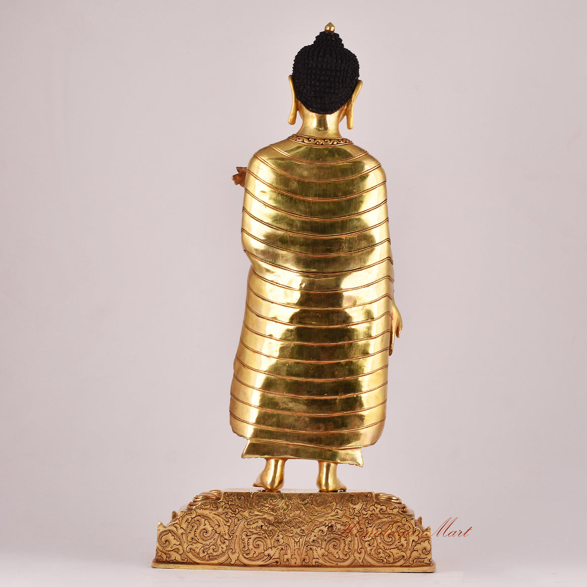 Back view of the Standing Maitreya Buddha Statue, displaying ornamental patterns and detailed design of the sacred sculpture.