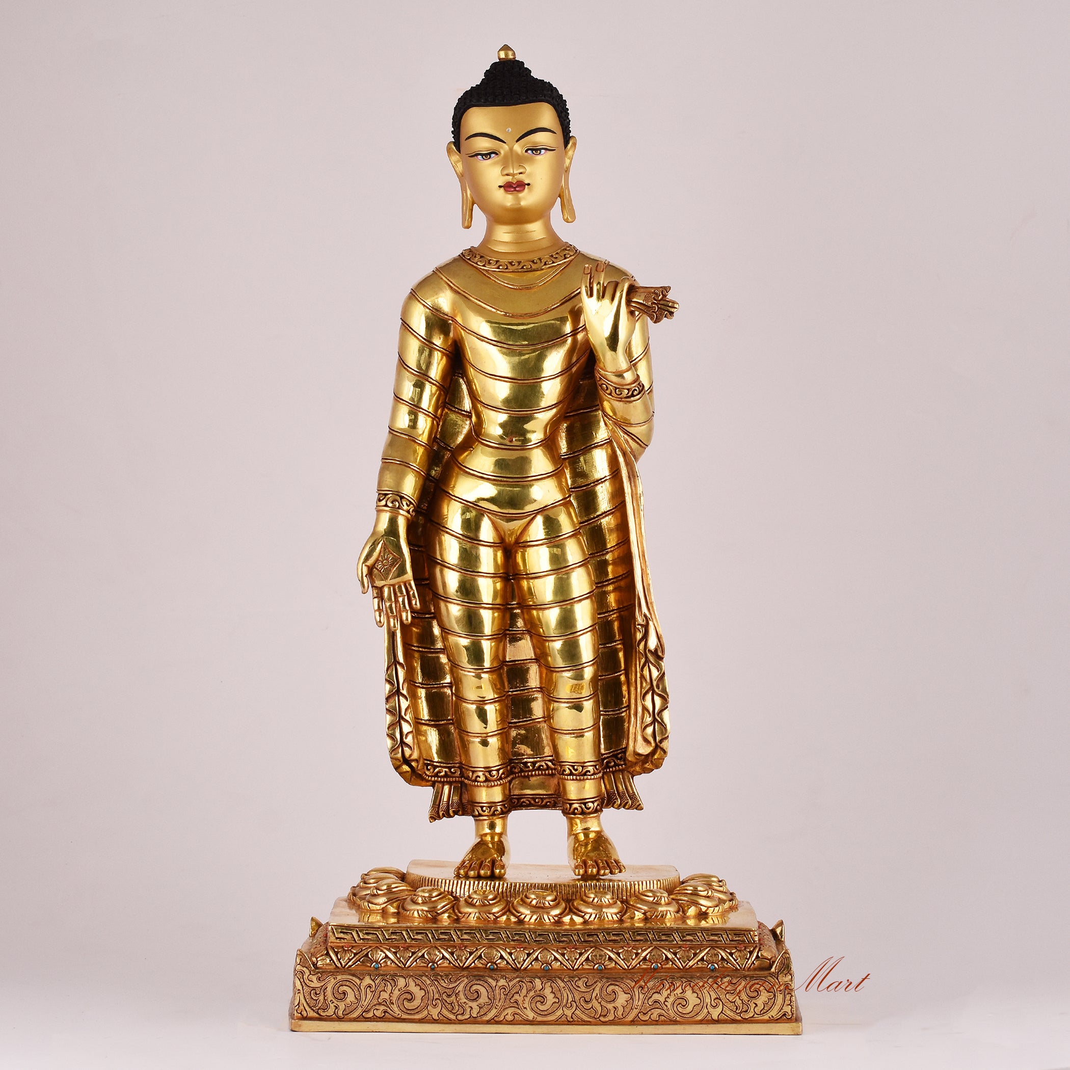 Standing Maitreya Buddha Statue depicting the Future Buddha, a sacred work of art symbolizing compassion, loving-kindness, and enlightenment.