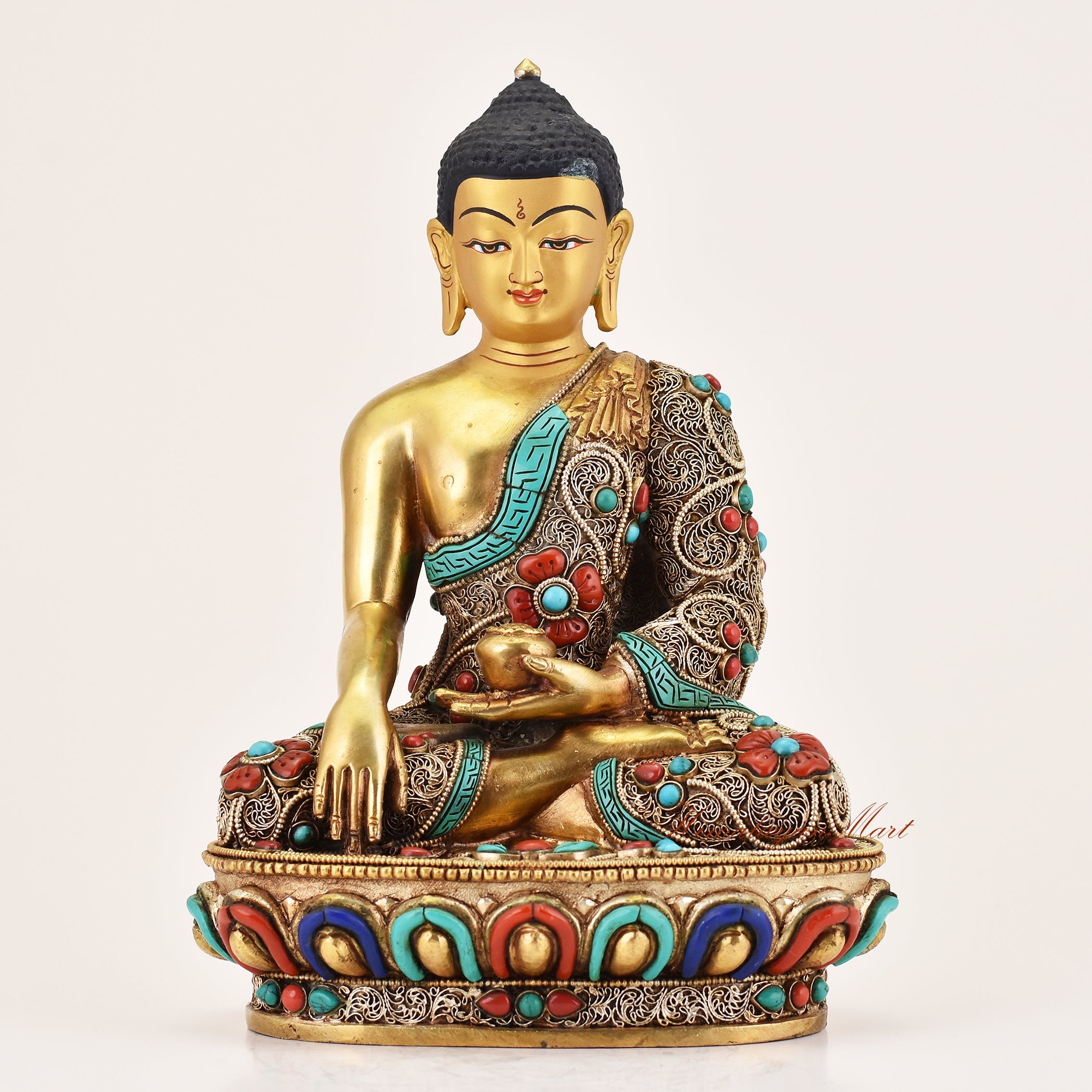 Tibetan altar statue of Shakyamuni Buddha, handcrafted meditation sculpture for Buddhist shrine and sacred decor