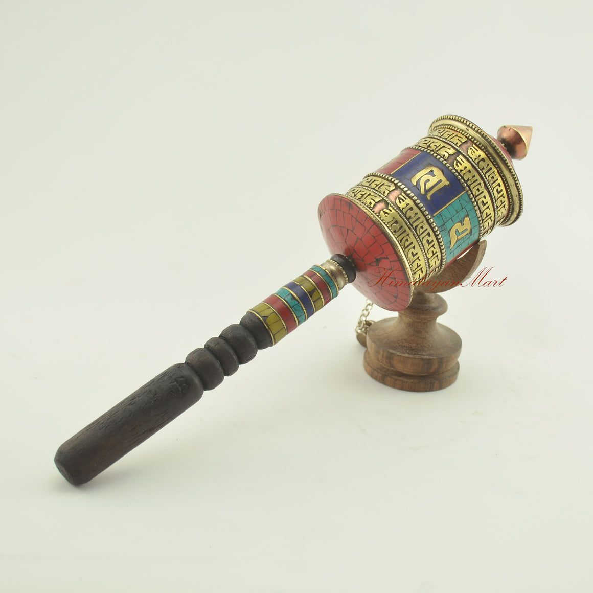 Tibetan Handheld Prayer Wheel bottom view – handcrafted spiritual tool for Buddhist prayer, meditation, and devotion