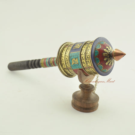 Tibetan Handheld Prayer Wheel – Spiritual tool for Buddhist prayer, meditation, and mindful devotion