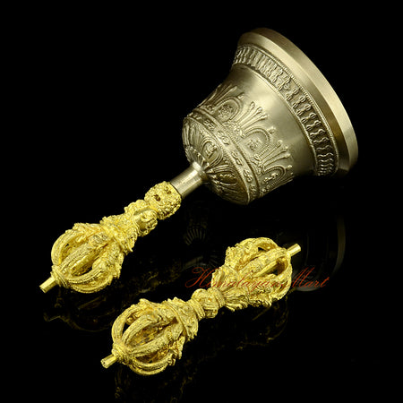 Vajra Bell Ritual Implements, left side view