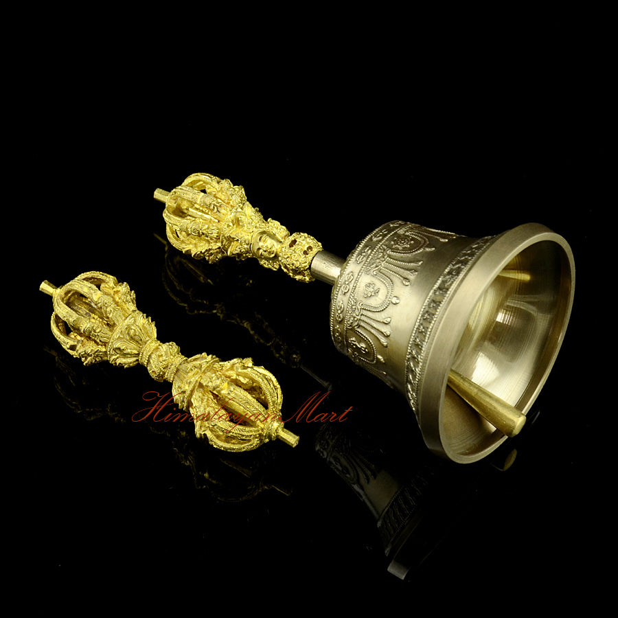 Vajra Bell Ritual Implements, right side view showing craftsmanship detail