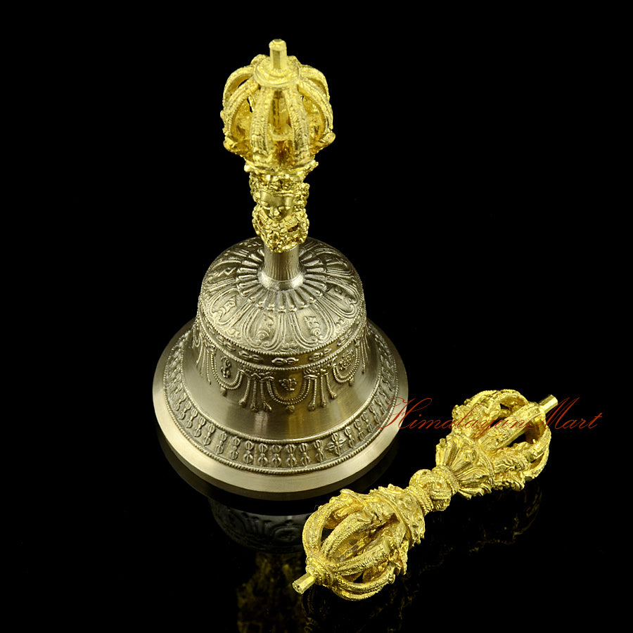 Vajra Bell Ritual Implements, side profile view