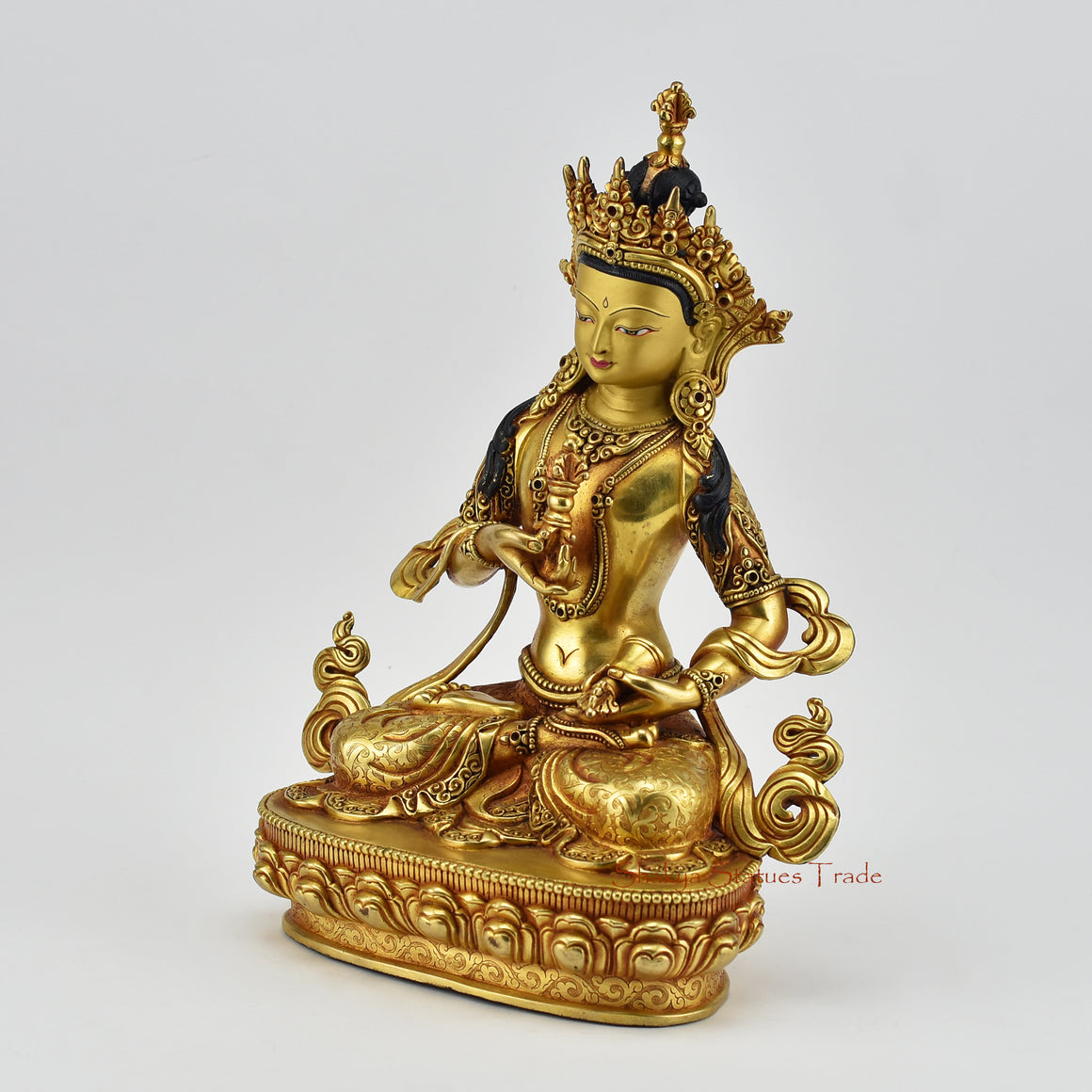 Left view of Vajrasattva statue for sale, Himalayan handmade meditation sculpture