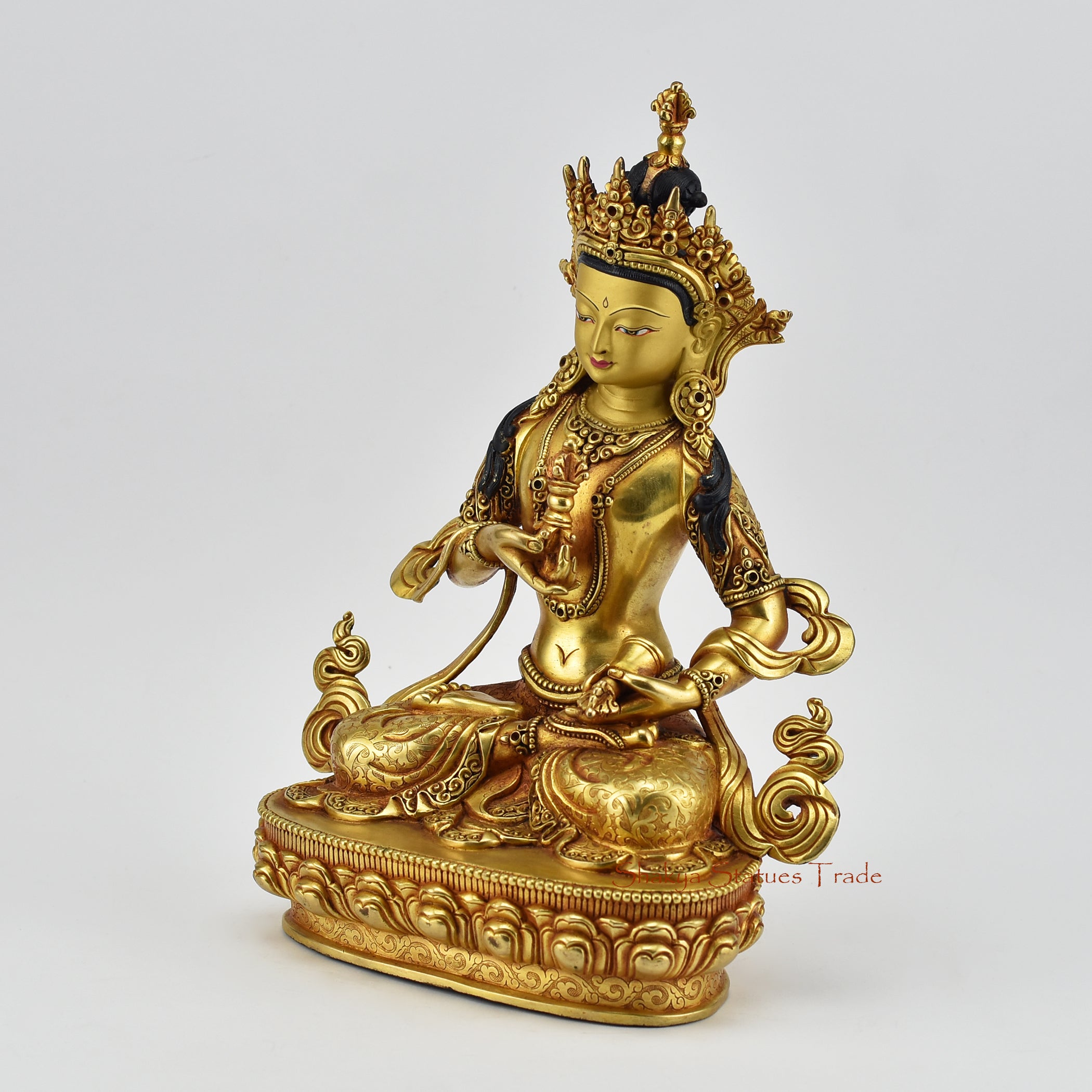Left view of Vajrasattva statue for sale, Himalayan handmade meditation sculpture
