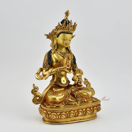 Right view of Vajrasattva statue for sale, handcrafted Buddhist sculpture with intricate detailing
