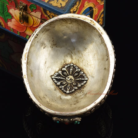 Back view of the Viswa Vajra Resin Kapala showing the rear detailing and resin construction