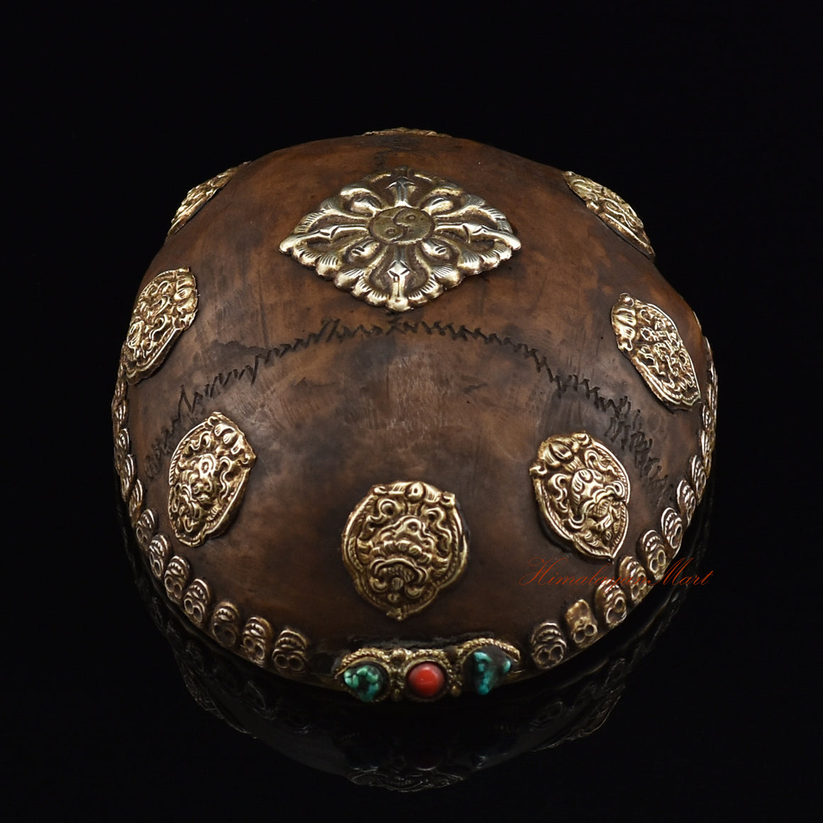 Bottom view of the Viswa Vajra Resin Kapala showing the base and resin craftsmanship