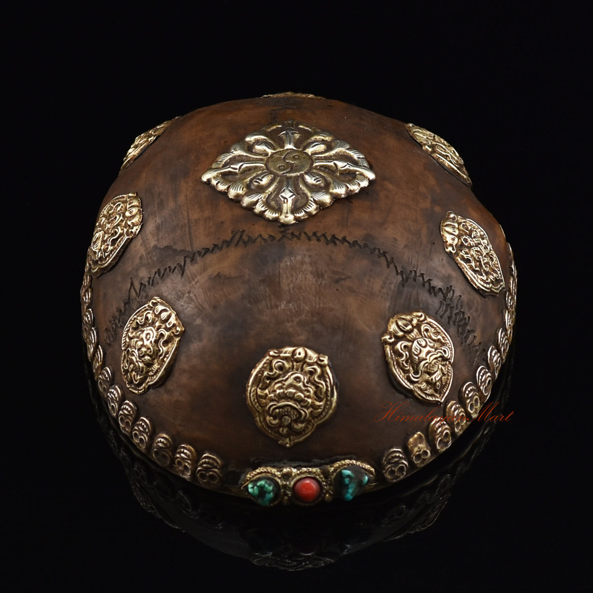 Bottom view of the Viswa Vajra Resin Kapala showing the base and resin craftsmanship