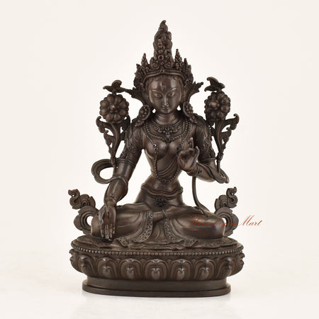 Bodhisattva White Tara Statue — handcrafted copper alloy sacred altar figure of Sitatara, goddess of compassion and longevity, made by master artisans in Patan, Nepal